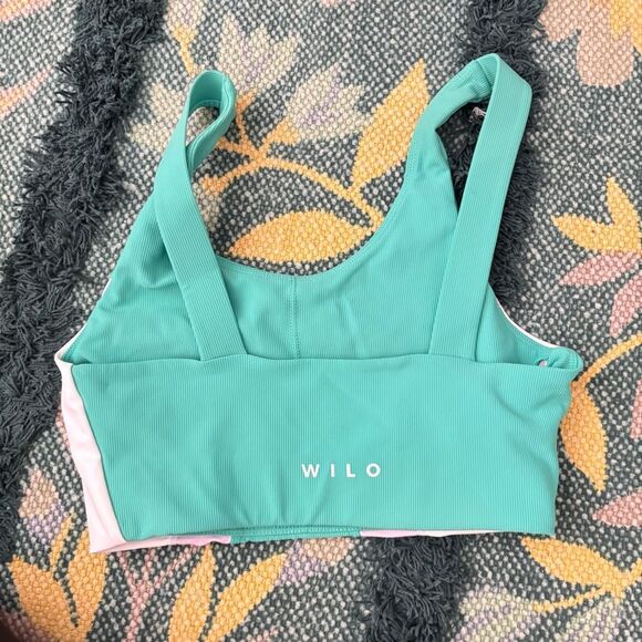 WILO Ribbed Sports Bra Mint & Lavender Small - Picture 3 of 3